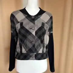 チェック柄ノーカラージャケット PRIDE刺繍のサムネイル