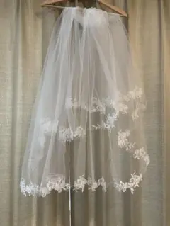 刺繍入りラウンドフラワーベール