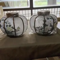 最終値下げ 花柄の盆提灯 2個セット - メルカリ