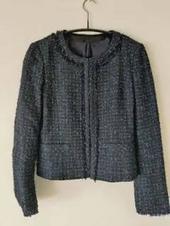 ANAYIアナイツイードノーカラーセットアップジャケットスカート38入学卒業