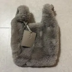 【数回のみ使用】CLOUDY/ファーハンドバッグ/グレー