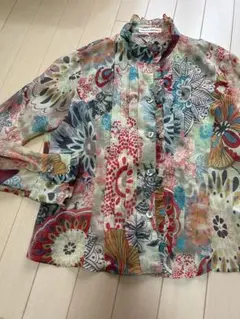 HIROKO KOSHINO 長袖 フリル ブラウス 総柄のサムネイル