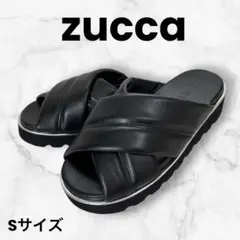 【試着のみ】ZUCCa 厚底 パデッド クロスサンダル ブラック S 23cmのサムネイル