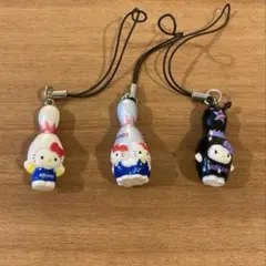 レア キティ ROUND1 限定 根付け ストラップ 3個 非売品 ご当地キティ
