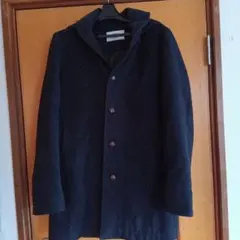 REQUEST ダークブルー フード付きコートメンズ