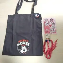 ディズニー　ミッキーマウス トートバッグ 　靴紐　クリアファイル 　3点セット