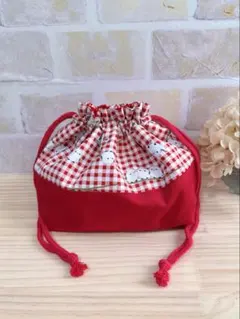 洗える‼︎保冷保温お弁当袋 ダンガリー×ファミリア風チェック赤 - メルカリ