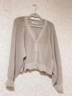 しまむら KHALITA☆薄手ニットカーディガン ベージュ L
