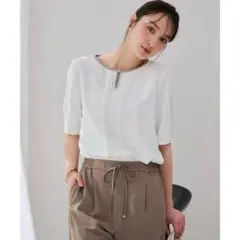 ANY SIS S【洗える】フロントタックバイカラー ブラウス