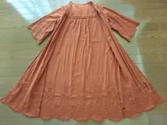 SLY　ロングカーディガン　刺繍　煉瓦色 Mサイズ位のサムネイル