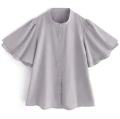 GRL ダブルフレアスリーブパールボタンブラウス　お値下げしました