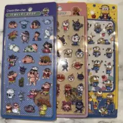 クレヨンしんちゃん キティちゃん アンパンマン シール 3点セット