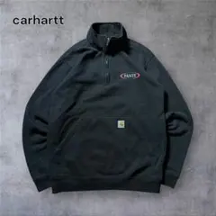 1633 古着carharttハーフジップスウェットルーズフィットビンテージ墨黒