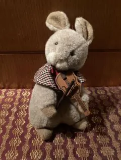 日本製 昭和レトロ セキグチ オルゴール うさぎ バイオリン ぬいぐるみ
