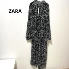 【ZARA】シアーロングカーディガン　ドット柄