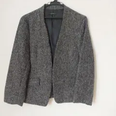 ノーカラージャケット 黒