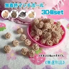⛱️天然無着色 小動物 マンチボール かじり木 (無選別30個セット)ナチュラル