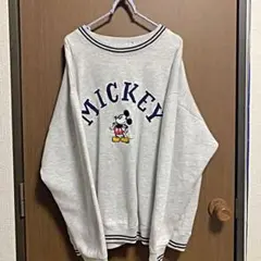90s 刺繍ロゴ スウェット Disney ミッキー トレーナー