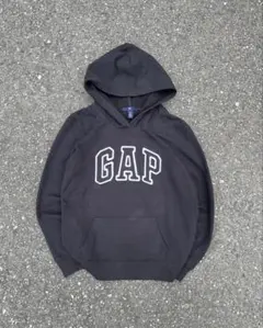 あ*様 00s oldgap 希少ブラック ロゴ 短丈 パーカー シティー　y2