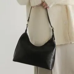 select moca セレクトモカ フェイクレザーミニホーボーバッグ ブラック