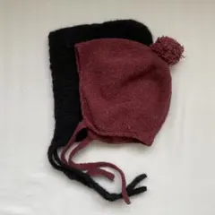 【ZARA】ベビーボンネット バーガンディ・ブラック 2個セット