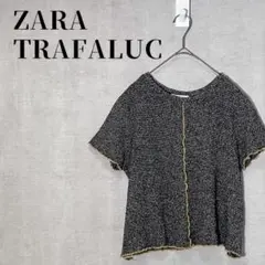 ザラトラファルック　半袖ニット　メランジ調　薄手　ミックスカラー　カジュアル　M