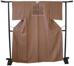 ★美品 お茶事に最適 極上縮緬地 色無地 小紋（正絹）未使用＜M1050＞★