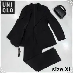 ​未使用✾洗える　ユニクロ 感動ジャケットXL　パンツL セットアップ ネイビー