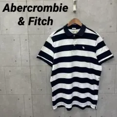 Abercrombie & Fitch ポロシャツ ボーダー XXL 紺 白のサムネイル