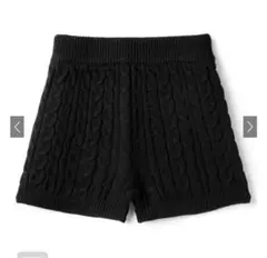 GRL ブラック ケーブル編み ニットショートパンツ　Sサイズ