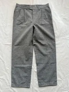 90s 2タック リネン レーヨン スラックス ショーツ ワイド 極太 生成り