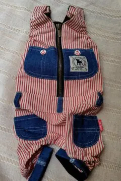 LIKELIFE　犬用オーバーオール ストライプデニム　新品
