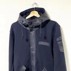 AVIREX アヴィレックス レザーフードパーカー L 古着 ゴートレザー