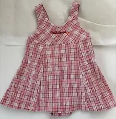 ミキハウス　ベビー　水着　ワンピース　90㎝　ピンク系チェック