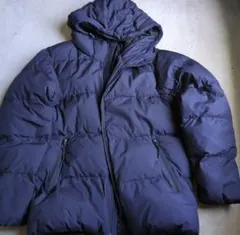 GU ネイビー ダウンジャケット フード付き　Lサイズ