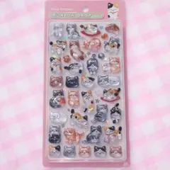 ボンボンドロップシール　和柄　和猫