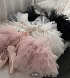 チュール フレアミニスカート ホワイト