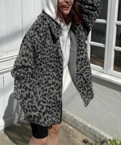 ★JEANASIS ジーナシス シャギーZIPミドルコート ジャケット ブルゾン