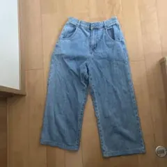 GU ライトブルーデニム ワイドパンツ