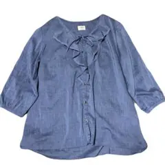 J.PRESS RED LABEL リネン混　ジェイプレス　水色　ブラウスのサムネイル