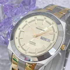 稼働】TECHNOS テクノス 裏スケ TBM601 手巻き 機械式 メンズ - メルカリ
