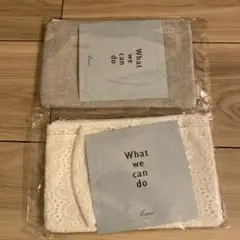 グレーとホワイトのマスク•ポーチ 2点セット