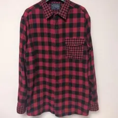 FLANNEL 赤黒チェック ネルシャツ XL