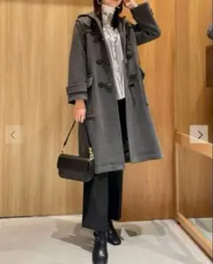 Mila Owen ロング ダッフルコート チャコールグレー