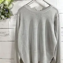 【ナイスクラップ】ラメ入ニットセーター（F）シルバー バックレースアップ シアー