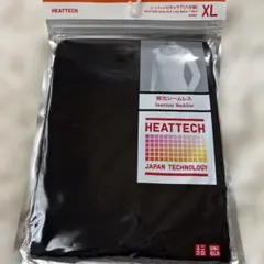 HEATTECH UネックT（八分袖）ブラック XL襟元シームレス