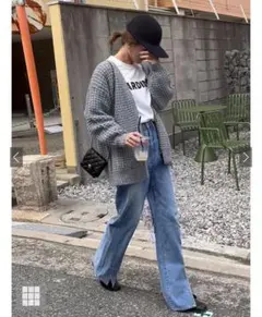 GRL グレイル フロントスリットハイウエストデニムパンツ[cu300]