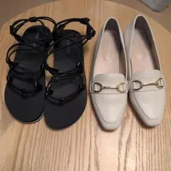 【未使用】ルリアンプラス　サンダル&ビットローファー　2足セット