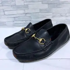 高級 GUCCI ホースビットローファー ドライビングシューズ 黒 金 26
