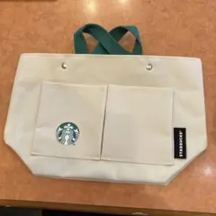 STARBUCKS クリーム色 バッグ インバッグポケット付き